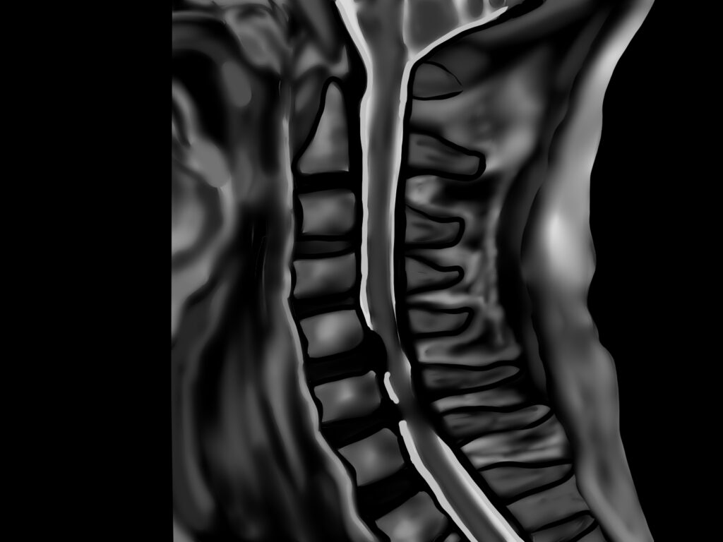 頚椎椎間板ヘルニアのレントゲン写真